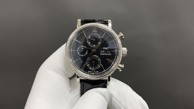 TW Factory IWC Portofino 42*13.5mm Dandong 7750 Movement Italian Calfskin Leather Strap Watch